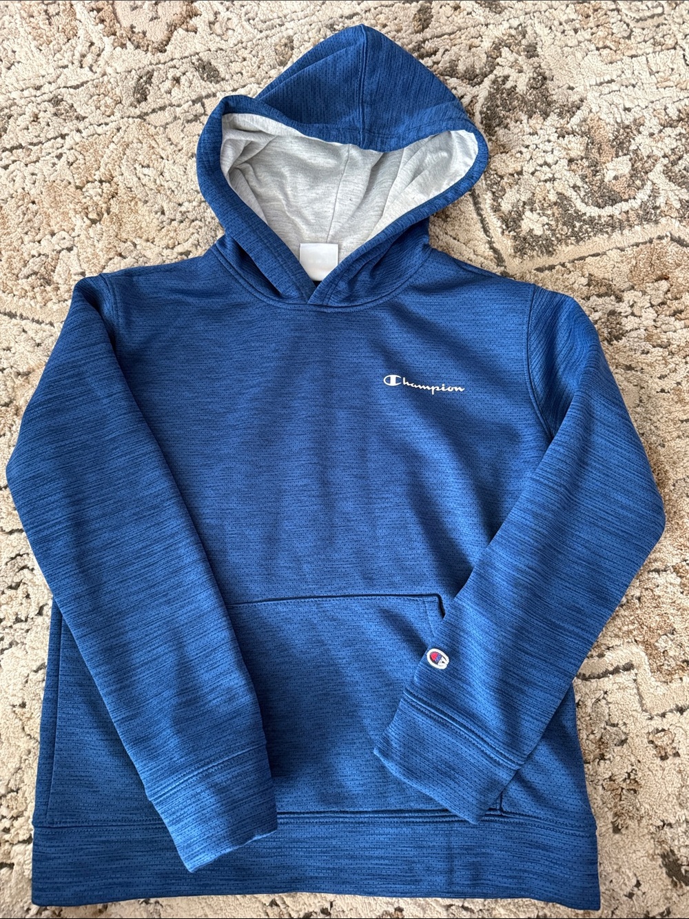 Champion Royal Blue Hoodie with Light Gray Lining